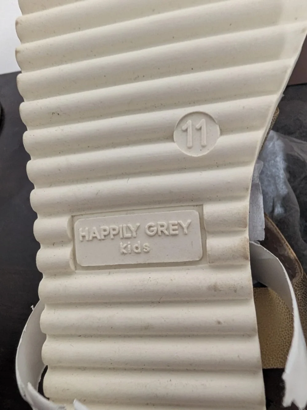 Happily Grey Kids Gold Fisherman Sandal